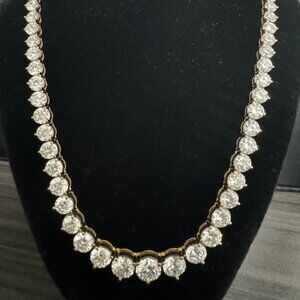 15.00cttw Lab Grown Diamond Graduated Necklace in 14k White Gold $5500